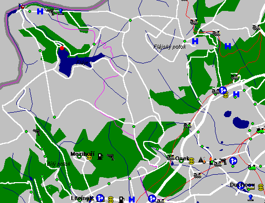 Mapa okolí pøehrady