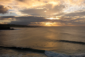 Zpad slunce nad Honolua bay