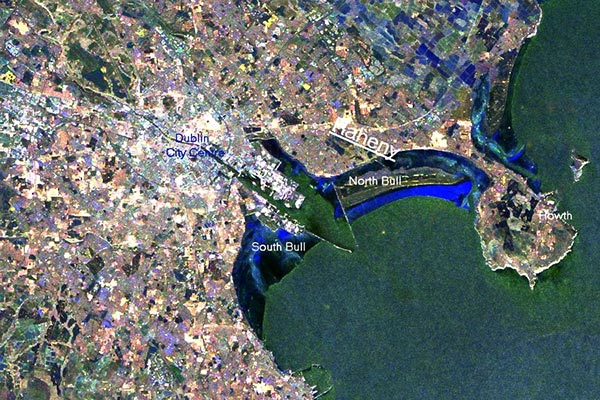 Dublinský záliv; Zdroj: NASA, Wikimedia Commons