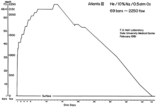 Profil simulovanho ponoru Atlantis III (zdroj: Duke University)